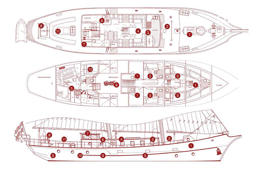 Планы палуб рис.1