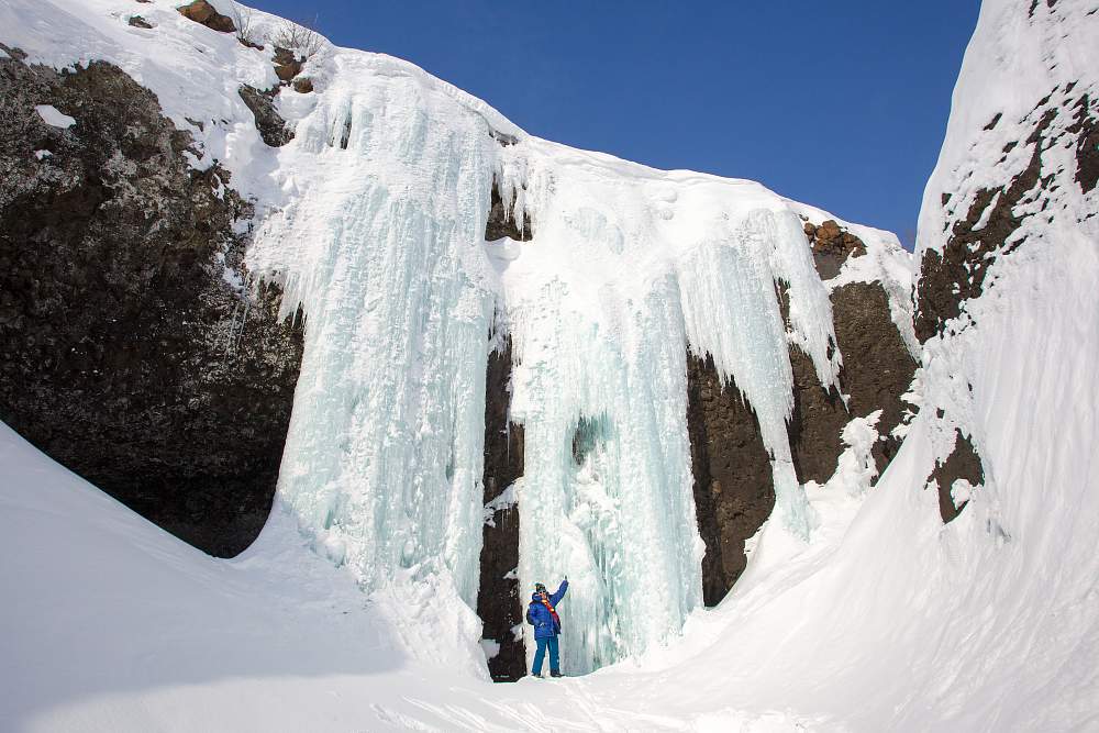 Замерзшие водопады плато Путорана