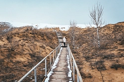 Бархан Сарыкум зимой