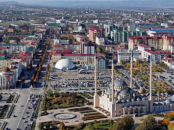 Вид на центр Грозного сверху