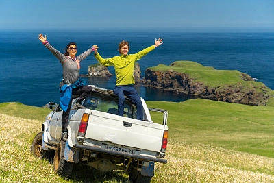 курильские острова на Сахалине и Курильских островах во время туристического маршрута